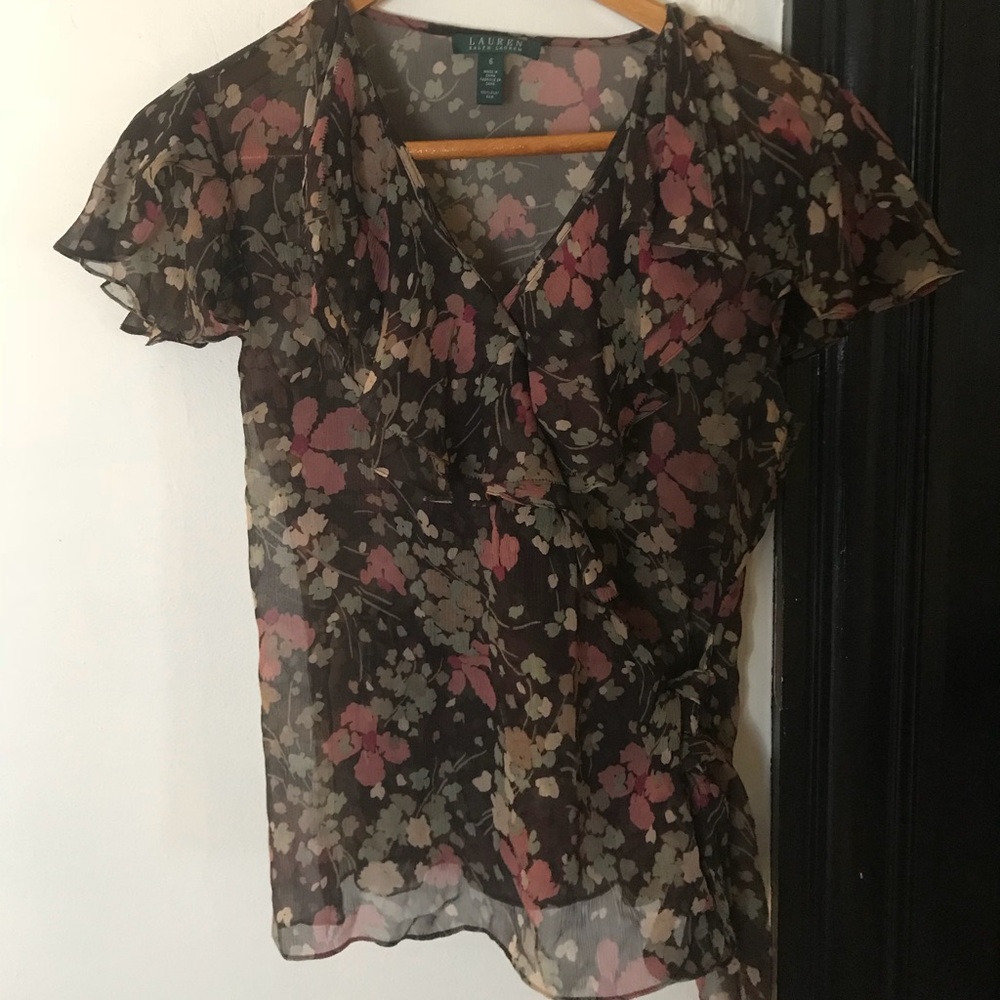 Ralph Lauren fluttery Silk top blouse